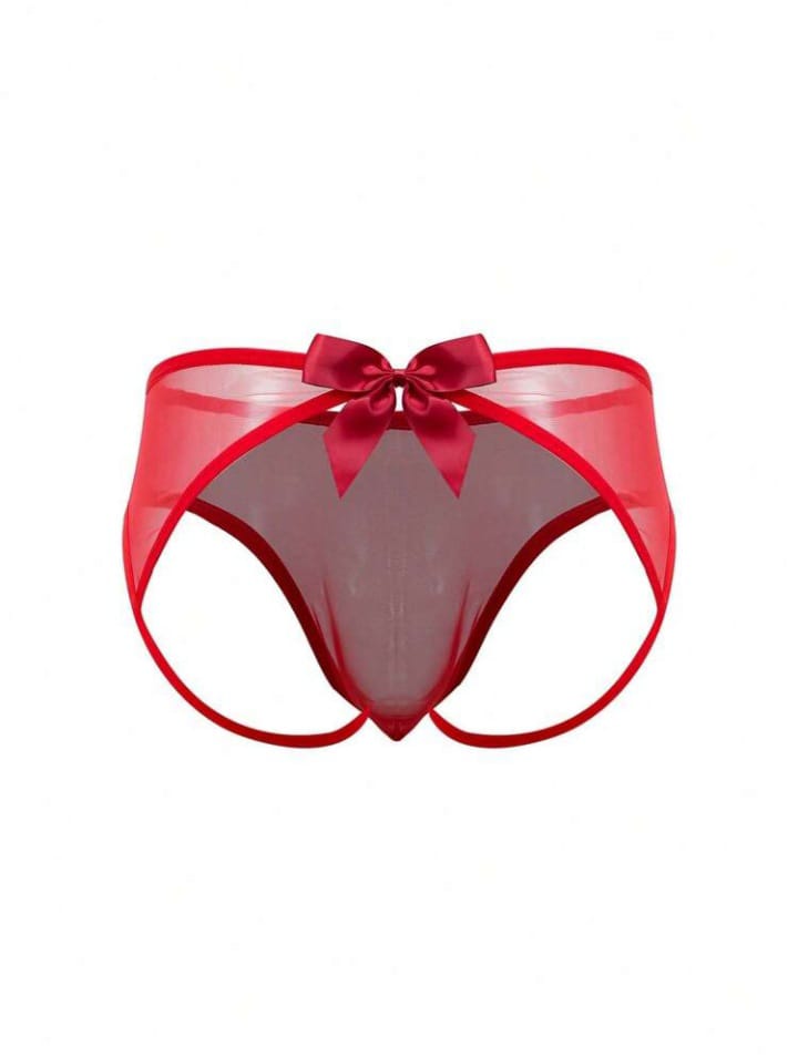 Men's Bow Mesh Thong Sexy Men Underwear